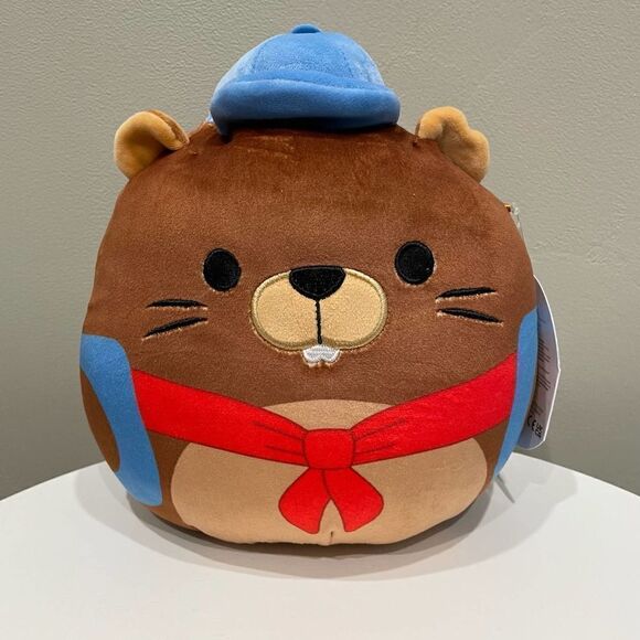 NWT Squishmallows 8" Chip the Beaver 'Back to School' - Picture 1 of 5